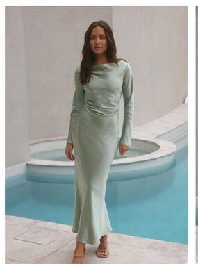chinese dress ladies Italia Azure Gathered Waist Maxi Dress White main image 0